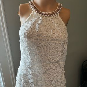 Venus lace top with beaded neckline and back detail